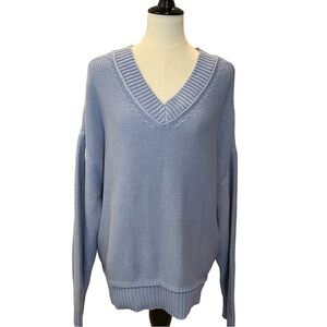 American Eagle Outfitters Light Blue V-Neck Sweater